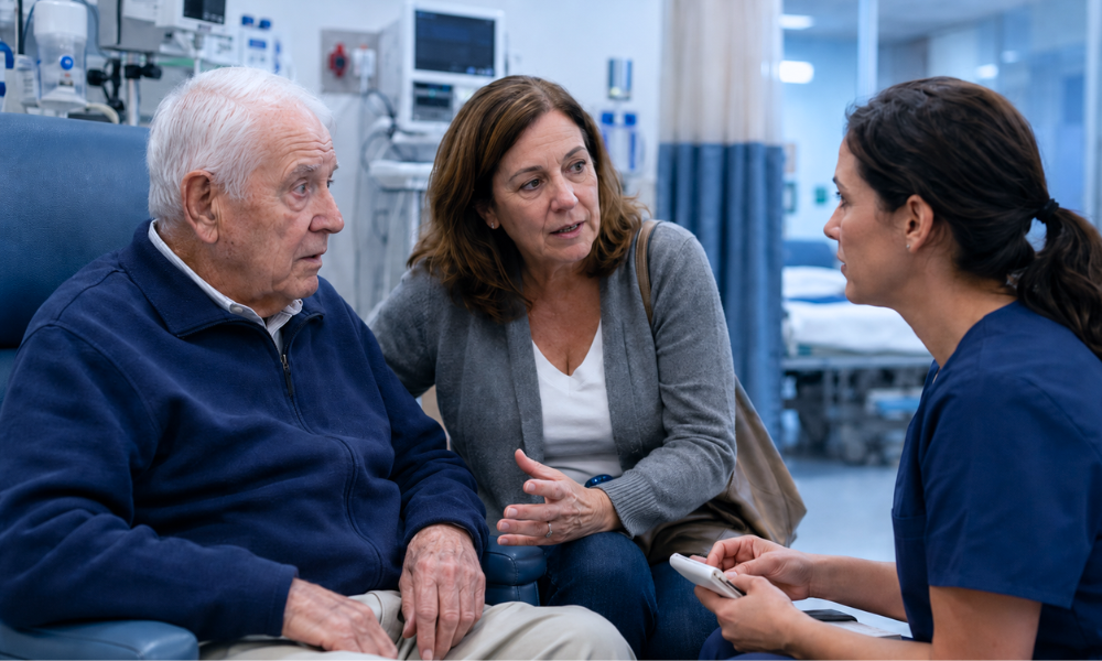 Image of a young girl with brown hair high-fiving her female doctor during a medical appointment, with her mother watching and smiling. The setting is a modern doctor's office, illustrating a supportive and positive healthcare environment for children. The doctor is dressed in a white lab coat, suggesting a professional and caring interaction.