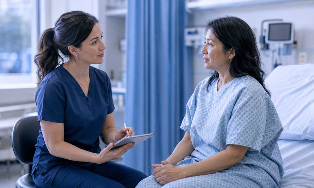 2 Image of a young girl with brown hair high-fiving her female doctor during a medical appointment, with her mother watching and smiling. The setting is a modern doctor's office, illustrating a supportive and positive healthcare environment for children. The doctor is dressed in a white lab coat, suggesting a professional and caring interaction.